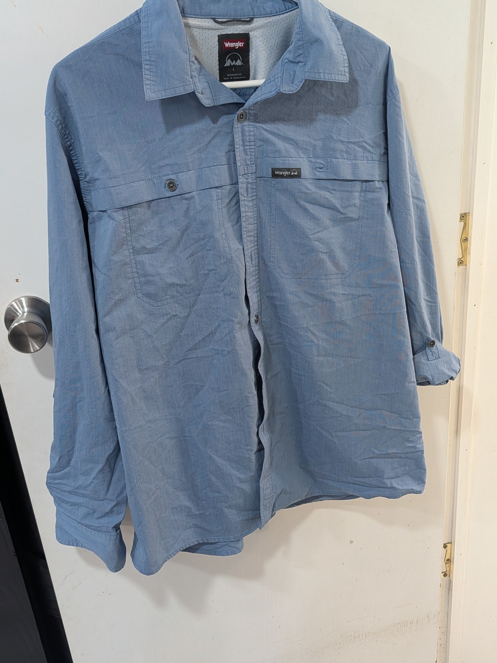 Wrangler Light Blue Men's Button Up Shirt